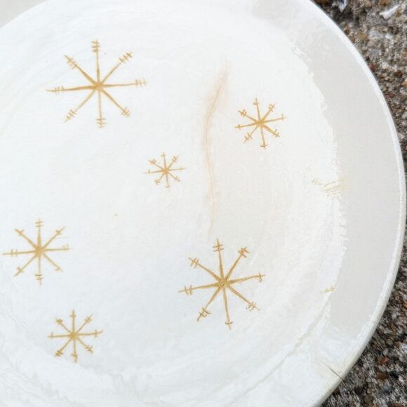 Vintage 50s Star Glow Royal China MCM Starburst Bread Butter Plate Set Of 6 - Picture 7 of 7